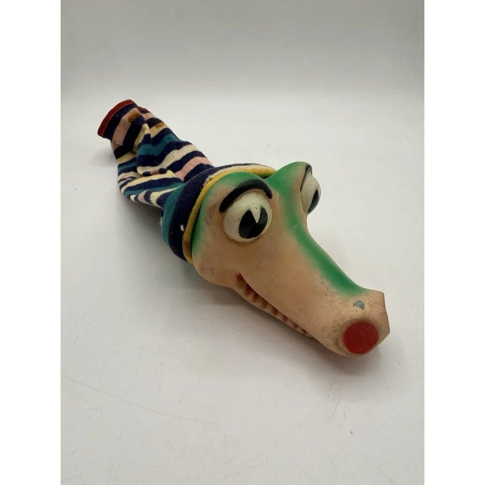 Vintage Bil Baird Alligator Crocodile Rubber Head Hand Puppet 1950s